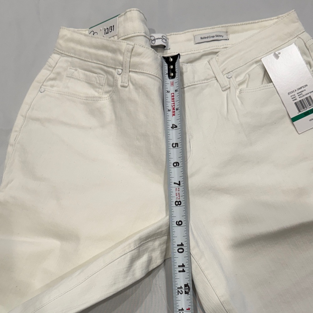 NWT Jessica Simpson Soft Sculpt Rolled Crop Skinny White Jeans—12/31 - Picture 9 of 15